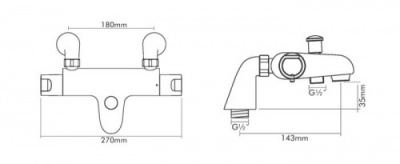 Low pressure thermostatic BSM - WRAS Approved Bath Shower Mixer